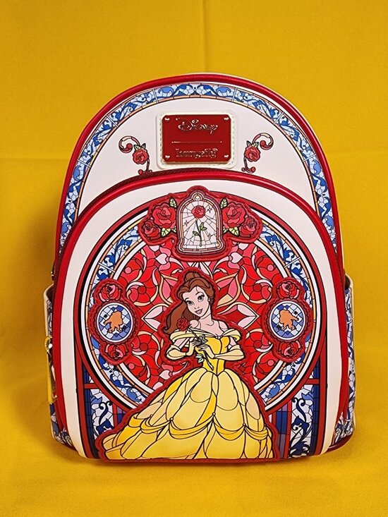 Loungefly Disney Beauty and the Beast Belle Stained Glass Portrait Mini Backpack